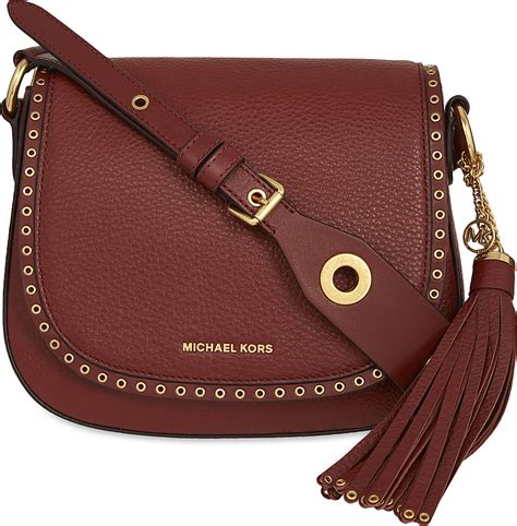 burgundy brooklyn michael kors bag|Michael Kors brown leather backpack.